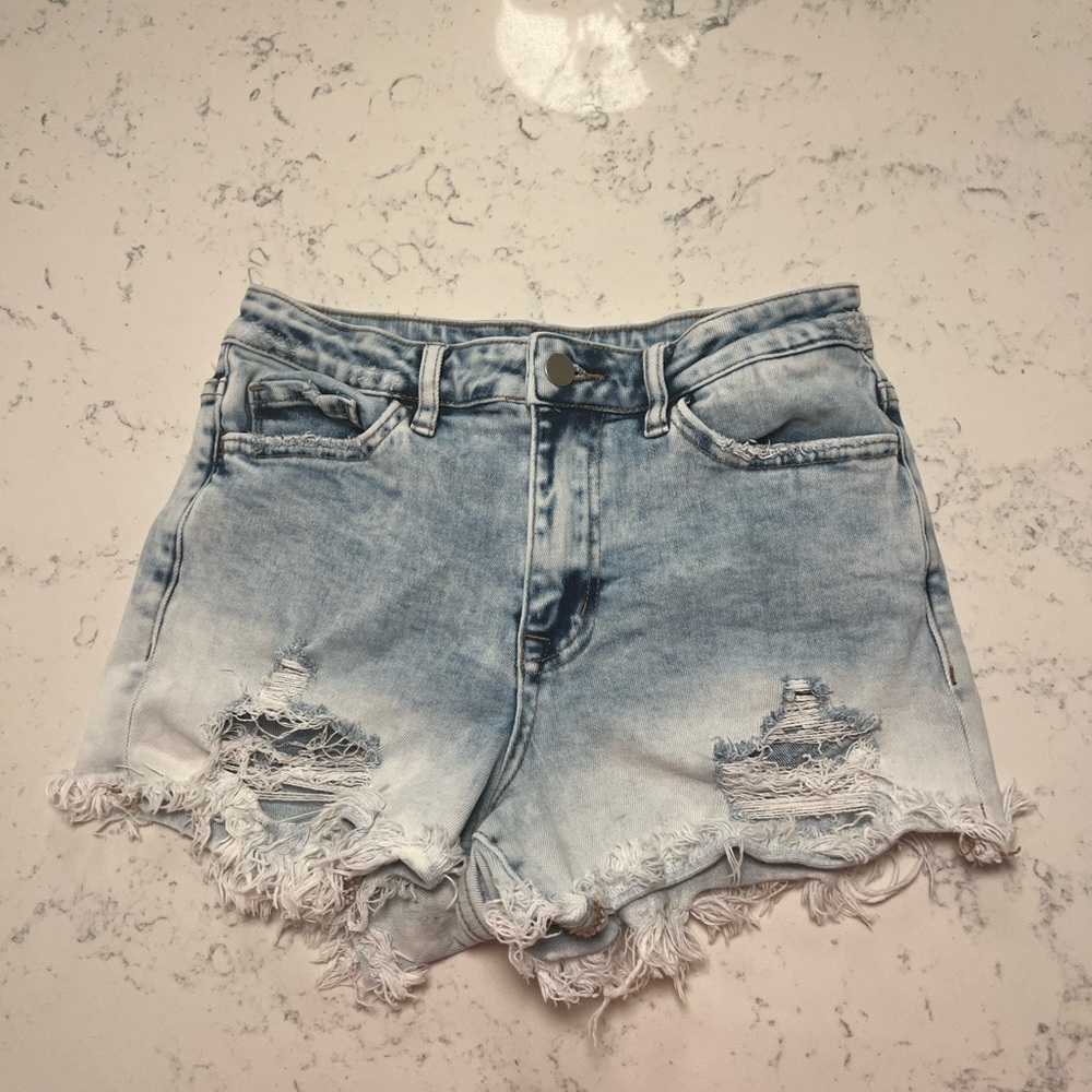 Altar’d State Ombre Ripped Jean Shorts